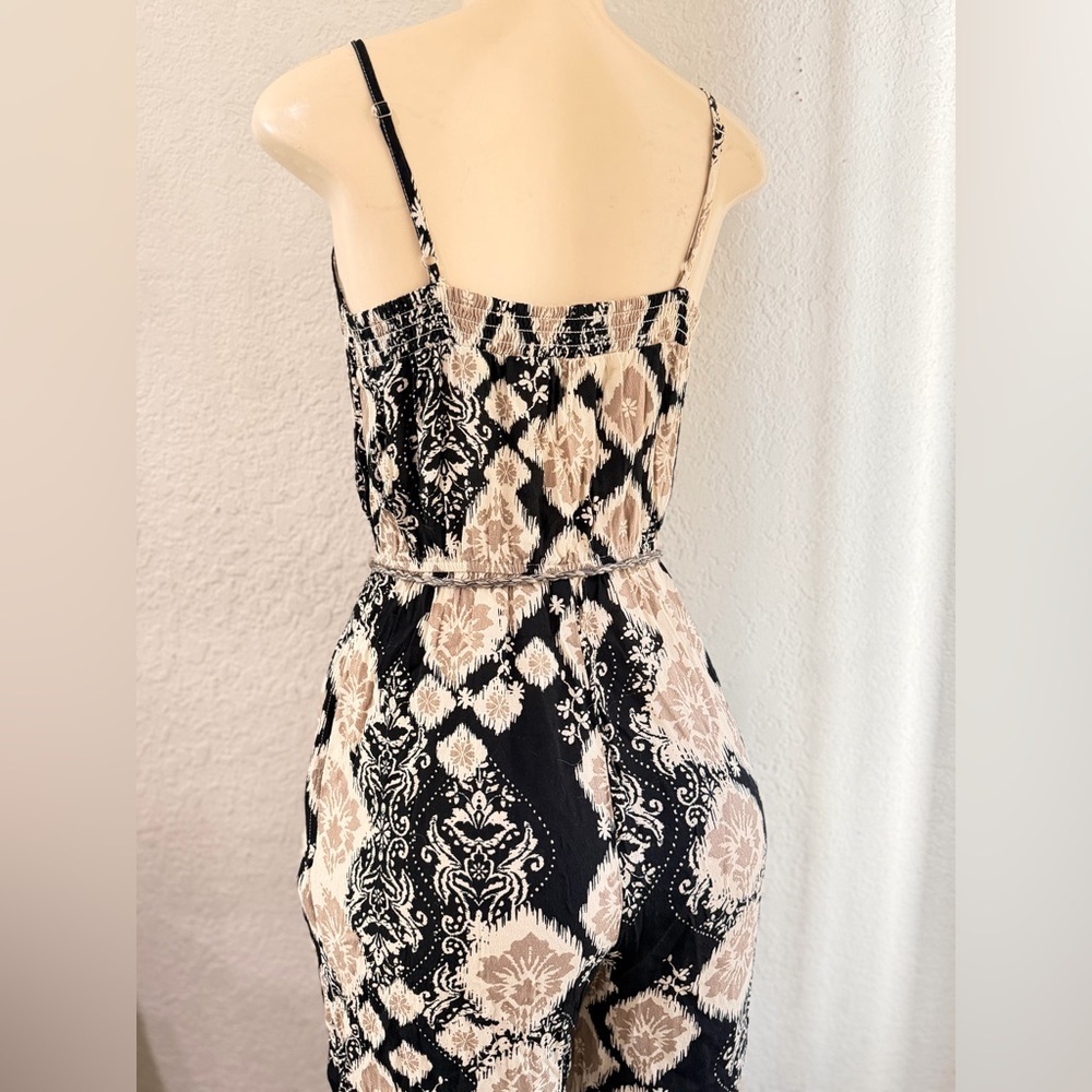 Lovestitch Boho Snake Print Midi Dress in Black & Cream size small - Picture 12 of 16
